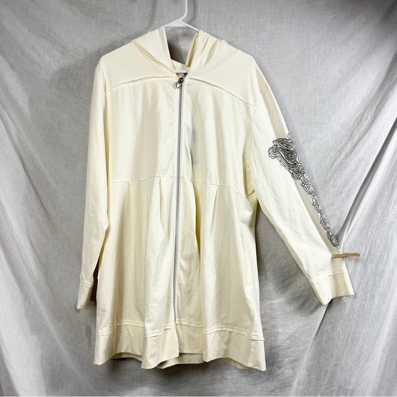 Monroe and Main Brand New Plus Size Tunic Length Hoodie Womens 2X Pleated Zip Up - Picture 1 of 13